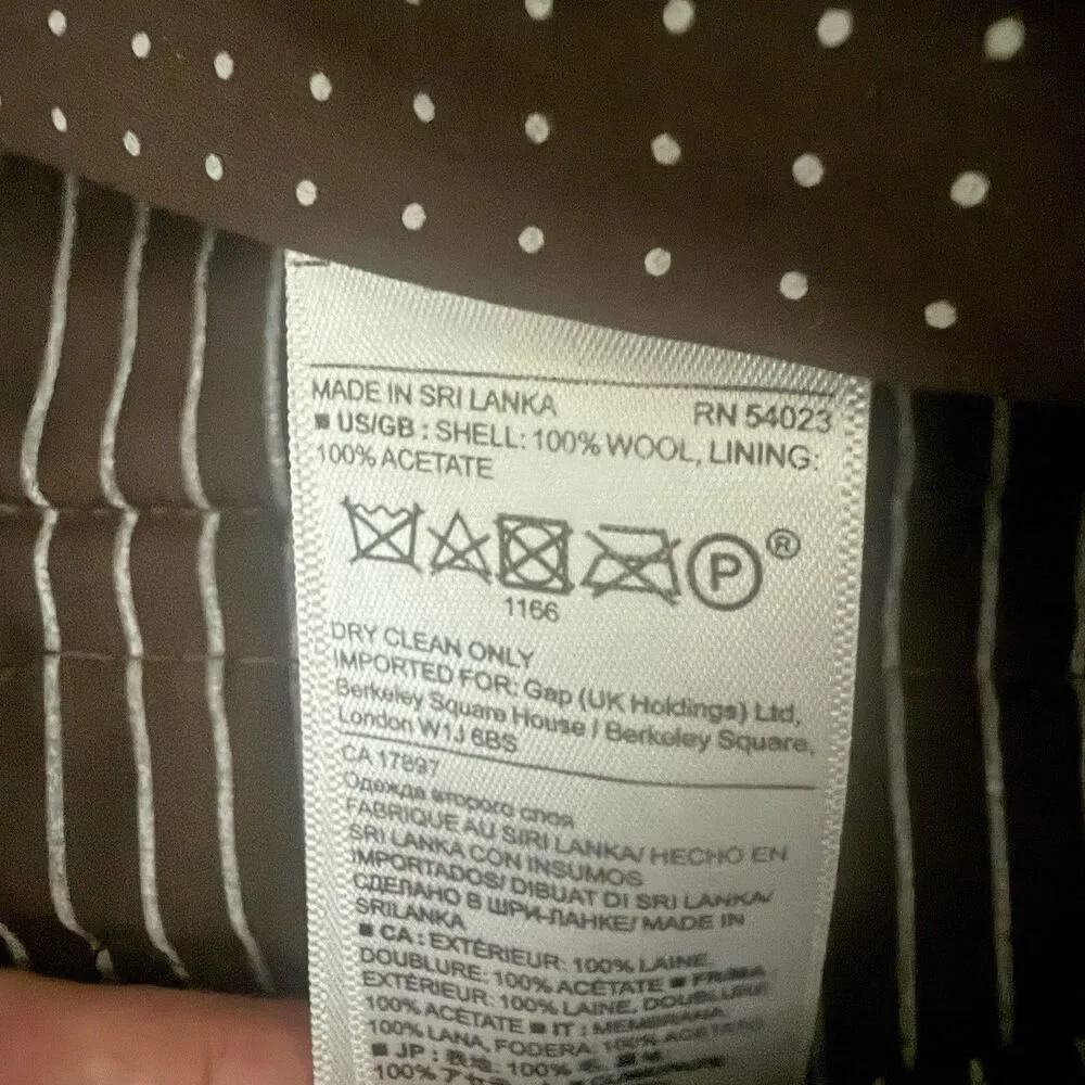 Banana Republic Mens 33x30 Dress Pants Brown Plaid Slim Fit Trousers Wool Career